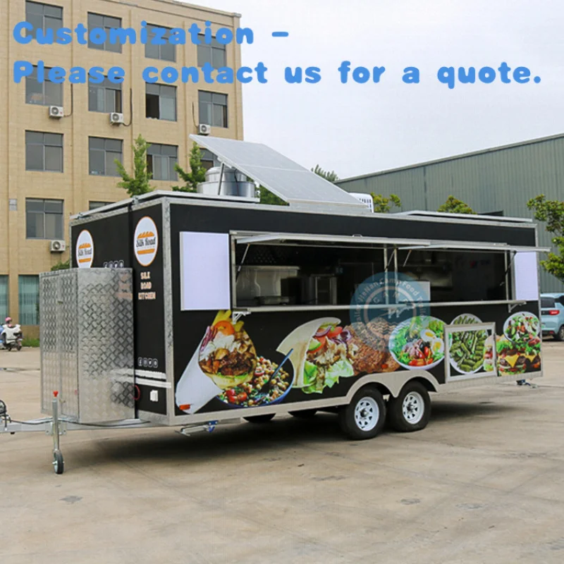 

custom.Custom Food Stall Fast Food Trailer With Full Kitchen Equipments Coffee Shop Taco Concession Food Truck