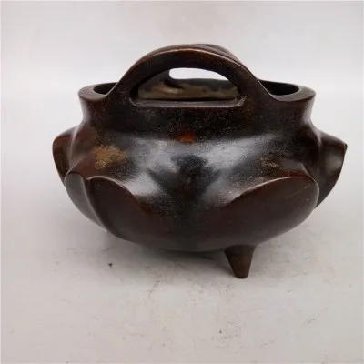 Copper stove, desk incense burner, pure copper incense burner, mellow and thick leather shell, spicy home decor