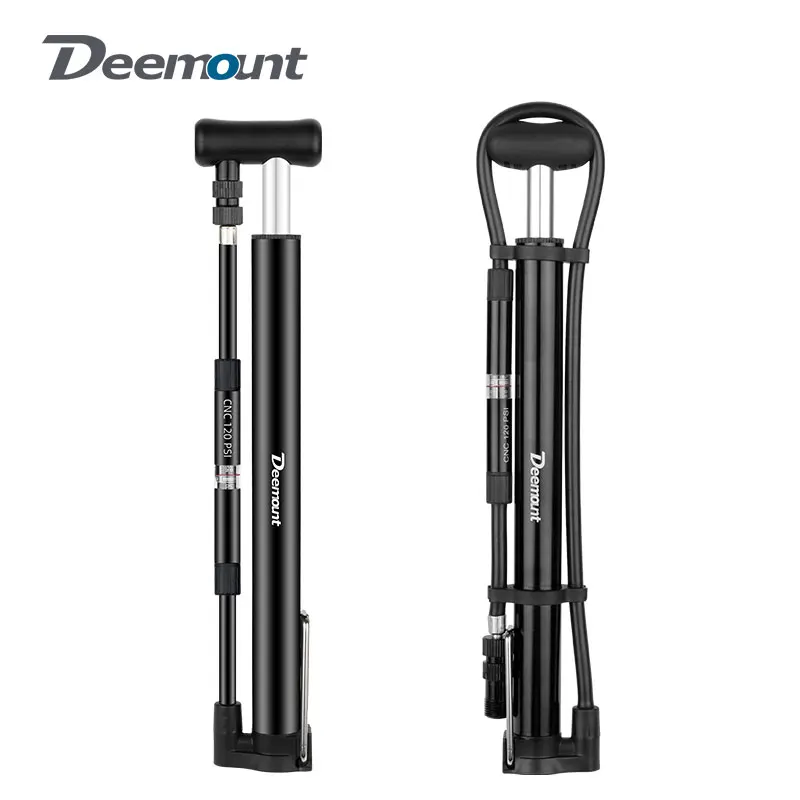 Deemount 120psi Bicycle Tyre Pump W/Gauge for Fork Rear Suspension Shock Inflation Mtb Road Bike Air Inflator W/Extra Long Hose