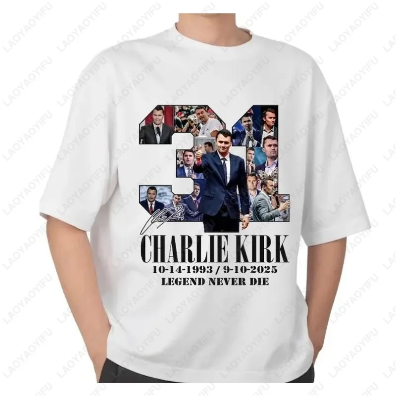 Justice for Charlie Kirk Freedom Speech Protest Tees Rest in Peace Legend Never Dies Tshirt Men Women Cotton Short Sleeve Gifts