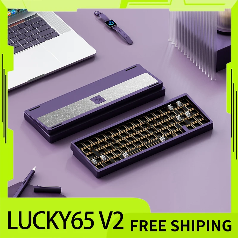 Weikav Lucky65 V2 Mechanical Keyboard Kit 3-Mode Customization 2.4g Bluetooth Hotswap Gasket Structure Rgb Gaming Keyboard Gift