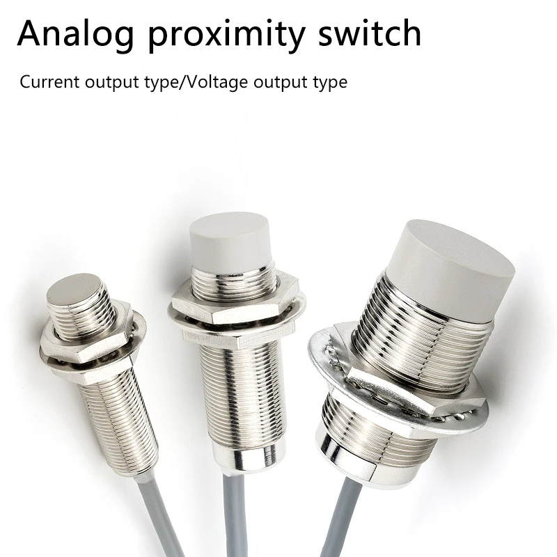 M12/M18/M30 analog proximity switches, with voltage output type, current output type, and metal sensing function
