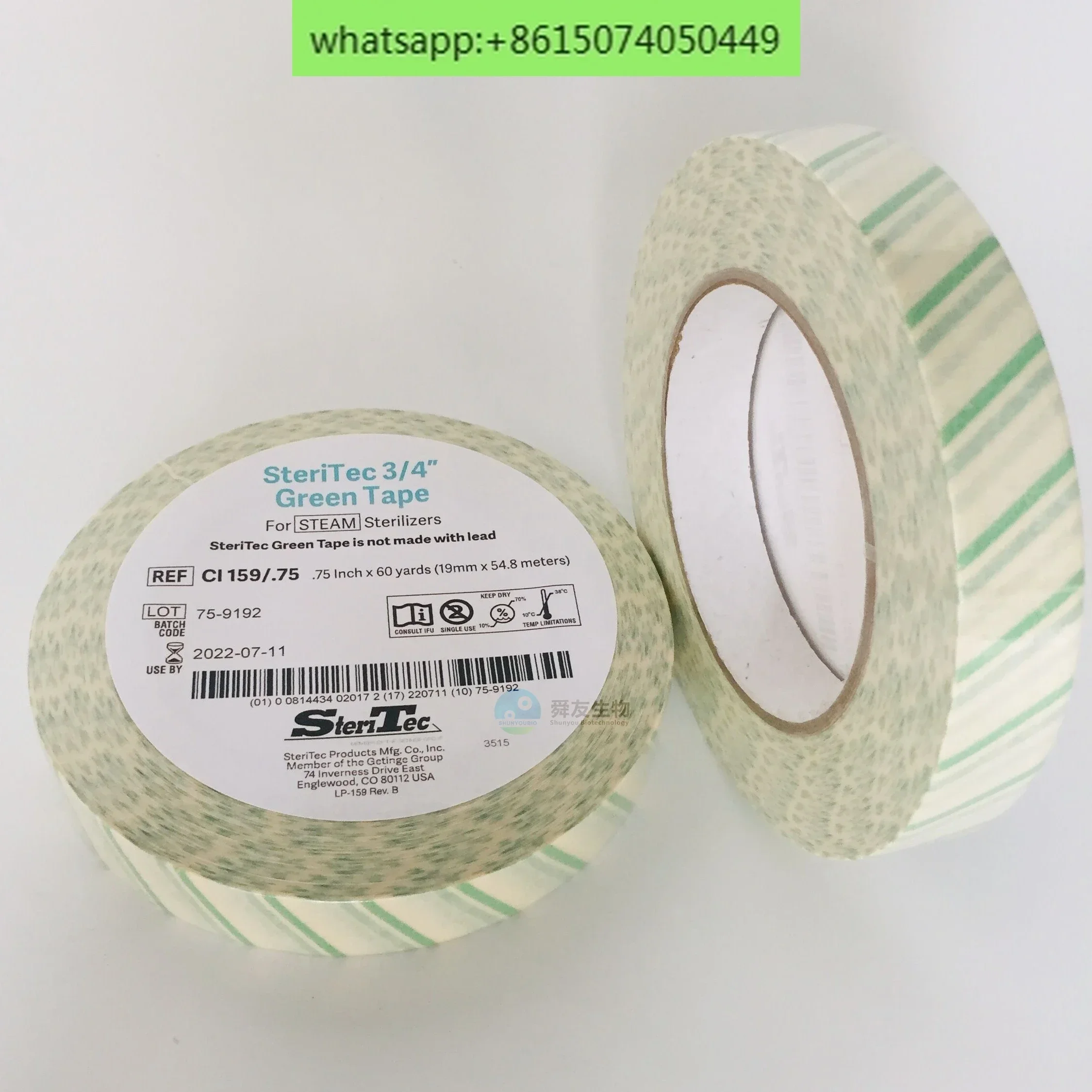 SteriTec Hydrogen Peroxide Chemical Indicator Strip CI115 Steam Sterilization Indicator Tape CI159/.75