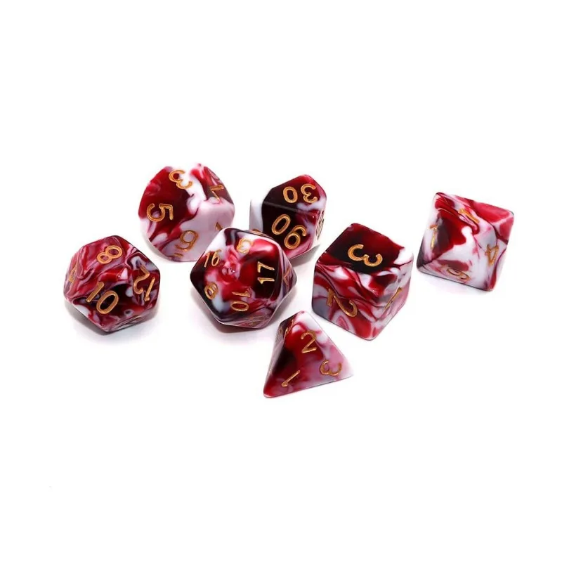 Juego de dados poliédricos rojos y blancos para DND, juego de dados TRPG digitales, entretenimiento para fiestas familiares, suministros para juegos