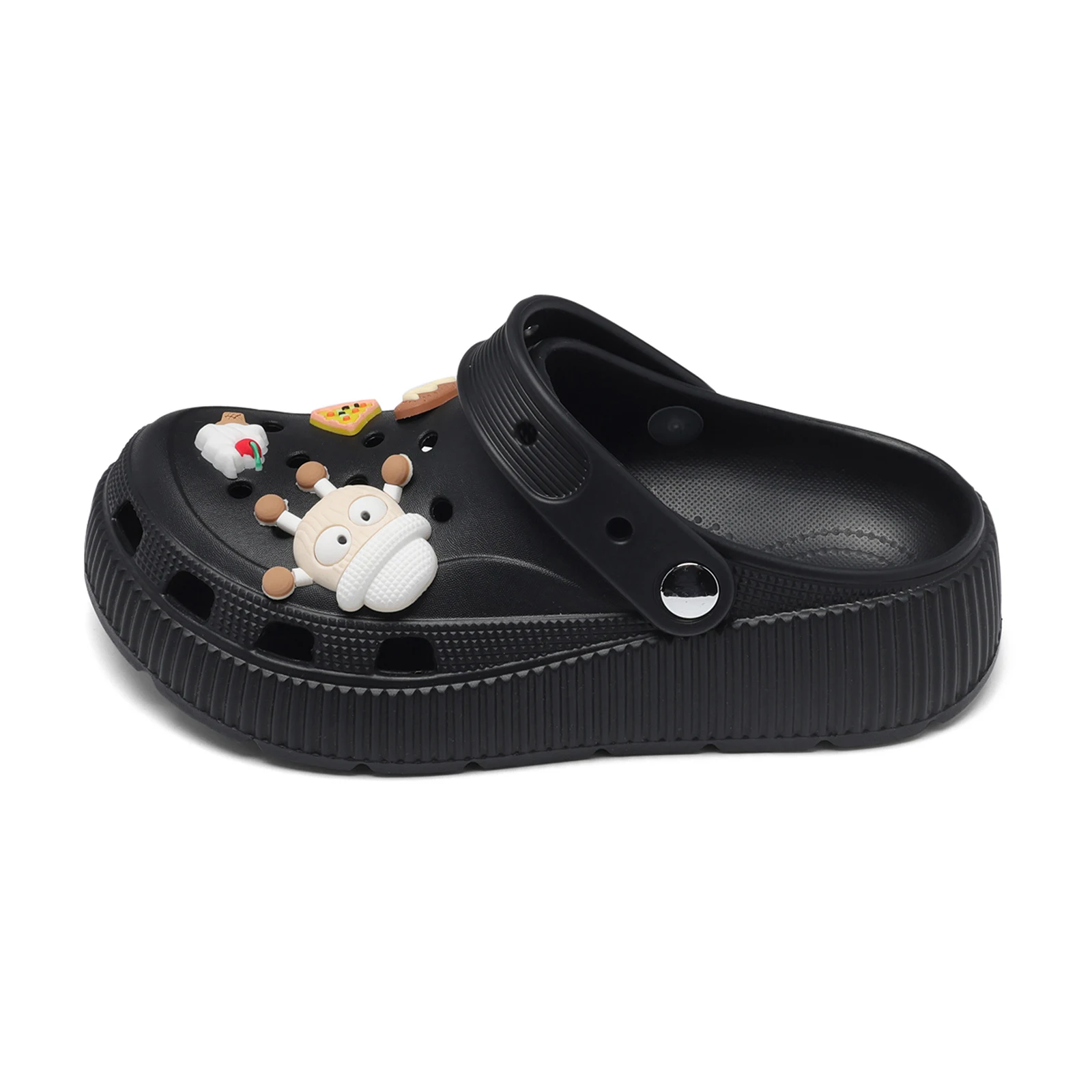Women's Fashionable Thick Sole Platform Clogs EVA Slip-On Garden Slippers Cute Charms Comfortable Indoor Outdoor Slippers