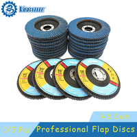 4.5 Inch Zirconia Flap Discs 115mm 1/3 Pcs  Sanding Discs Assorted 40/60/120 Grit Grinding Wheels Blades for Angle Finishing