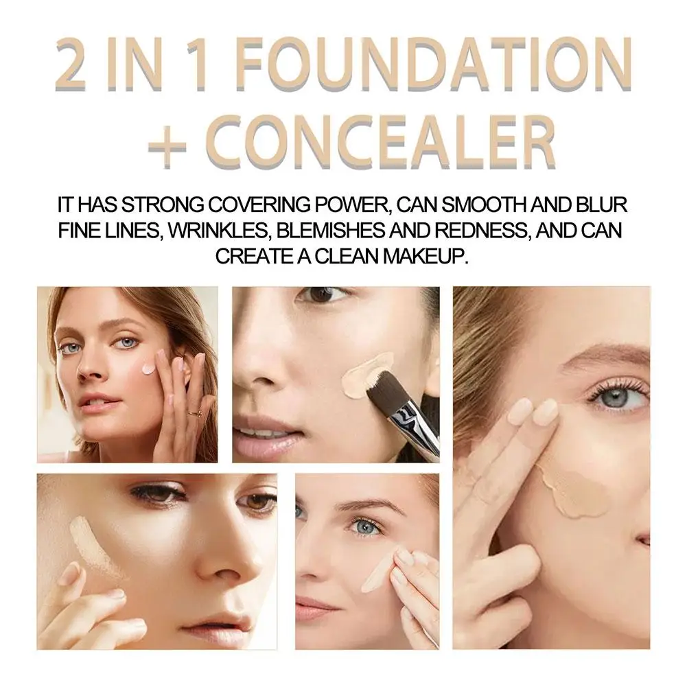 New Double-headed 2 In 1 Foundation And Concealer Brightening Moisturizing Stick Highlighter Contouring Foundation Z1c5