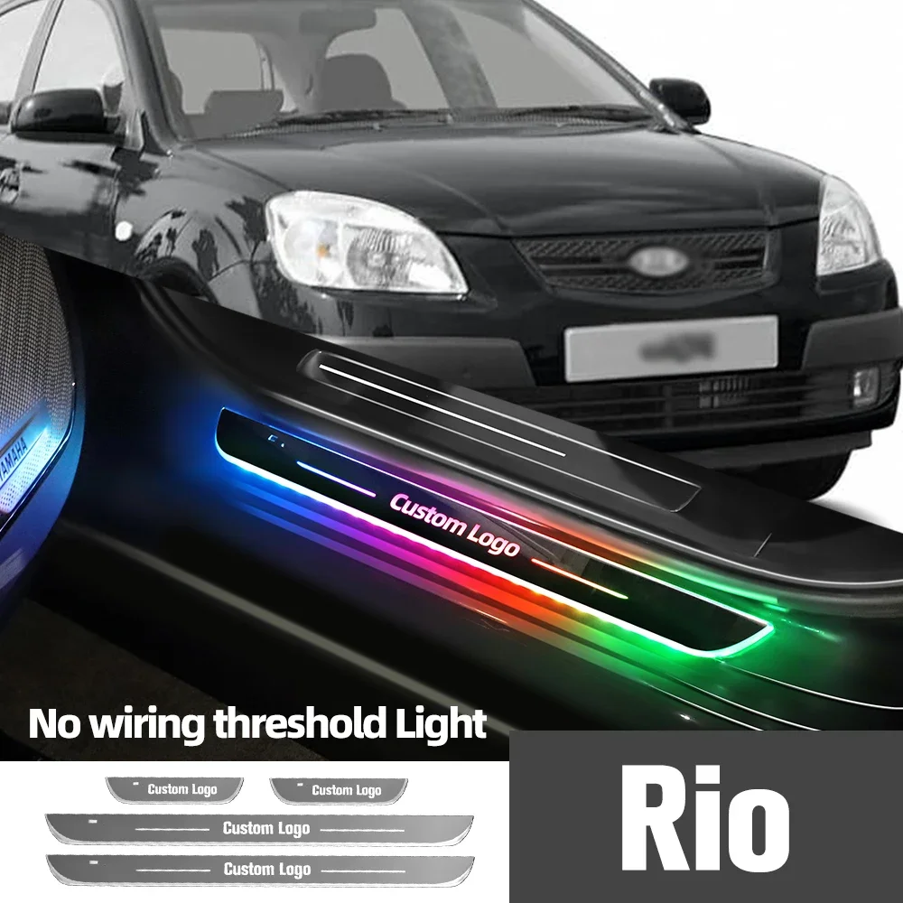 

For Kia Rio 1 2 3 4 2000-2023 2016 2017 2019 Car Door Sill Light Customized Logo LED Welcome Threshold Pedal Lamp Accessories