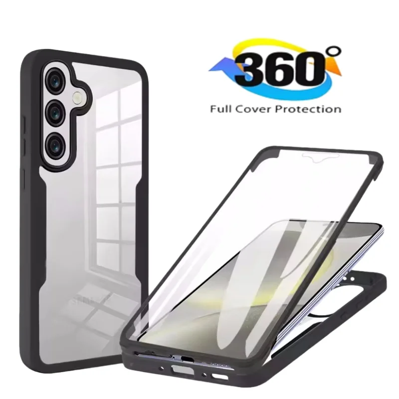 Shockproof Full Coverage Clear Case Fundas For Samsung A57 A27 A37 A17 A07 A56 A36 A26 A16 A06 A55 A35 A25 A15 A05 A05s Cover