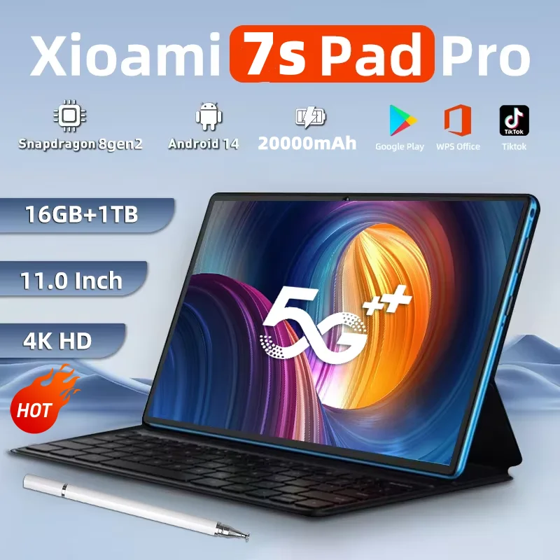 2025 NEW Original MI Pad 7S Pro Tablet 11inch Snapdrago 8gen2 HD 4K Android 14 16GB+1TB 20000mAh 5G Dual SIM WiFi GPS Tablet PC