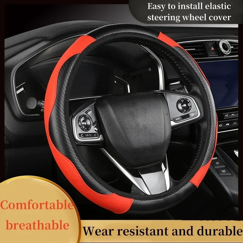 Universal Car Steering Wheel Cover Skidproof Auto Steering- Wheel Cover Anti-Slip Embossing Leather Car-styling Car Accessories