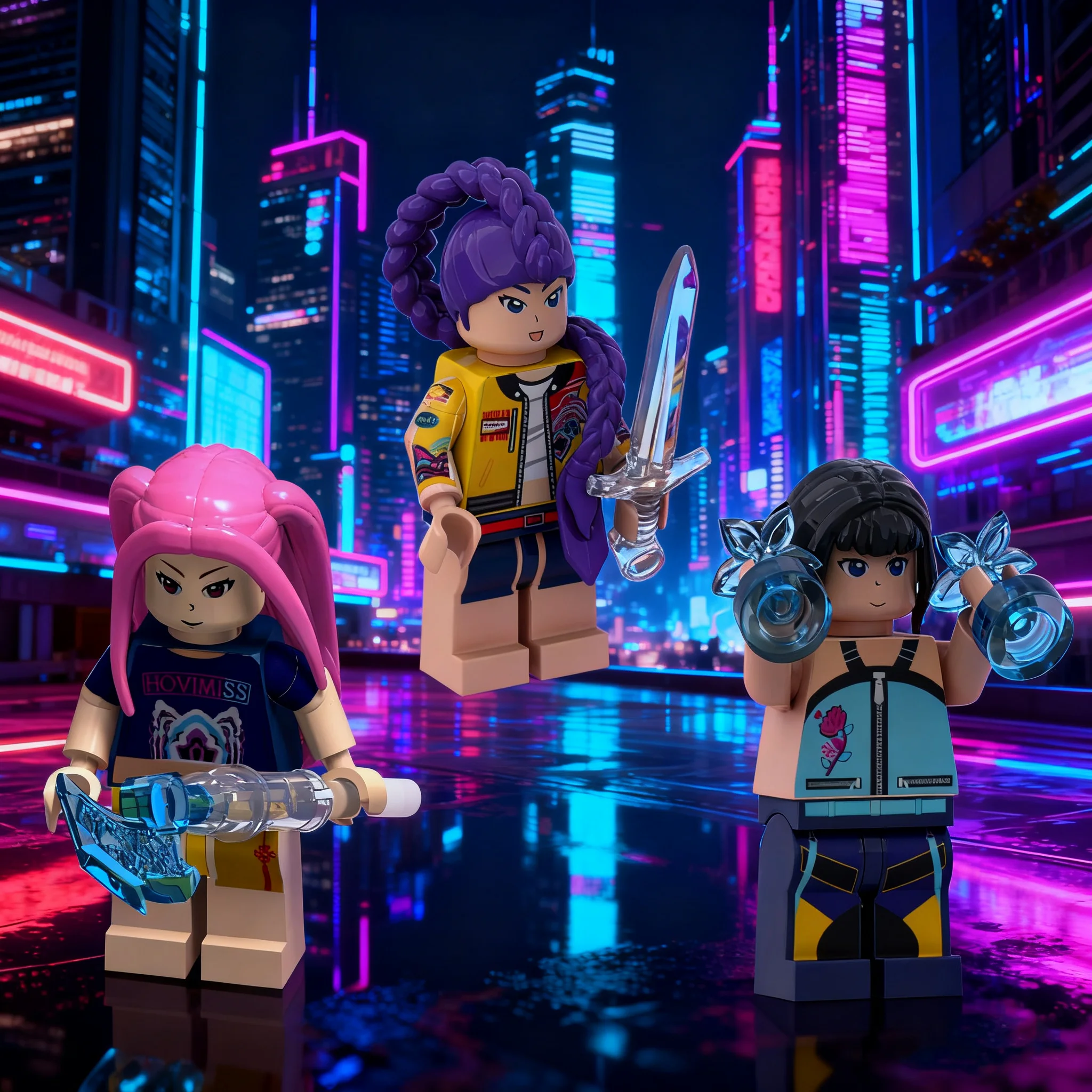 

3 шт. KPop Demon Hunters Building Blocks, сборная модель куклы Rumi, строительные блоки, отличное украшение комнаты для фанатов