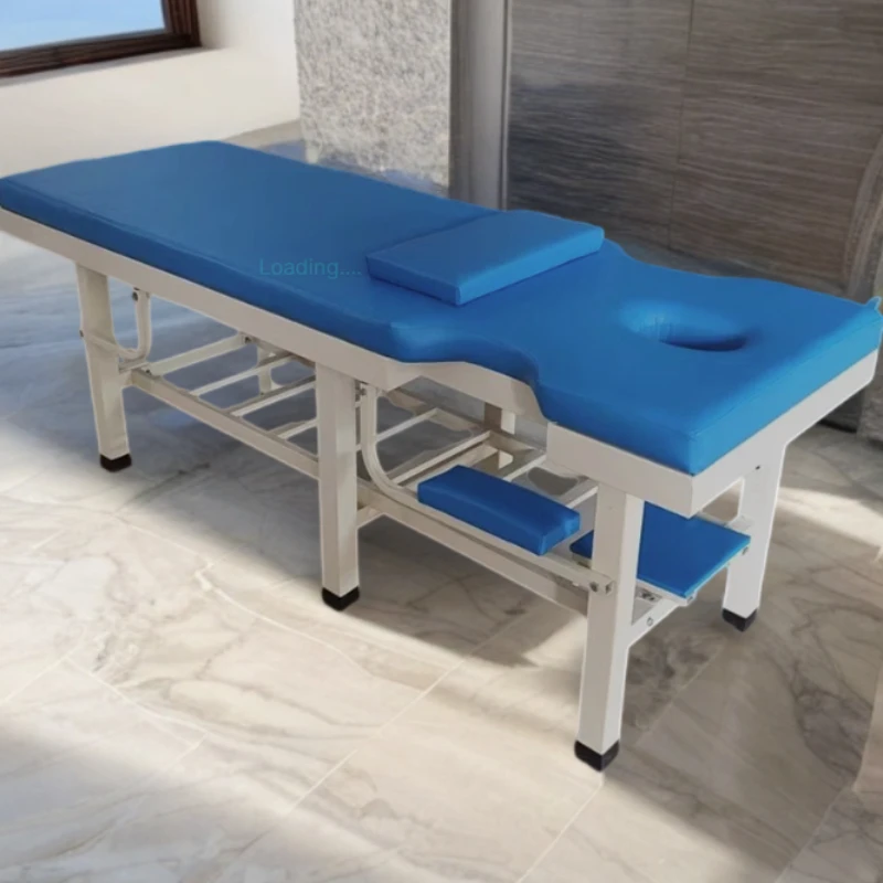 طاولة تدليك زرقاء سرير تدليك معدني أثاث جمالي نقالات سرير مستحضرات التجميل Camillas Lashista Table De Massage Pliantes