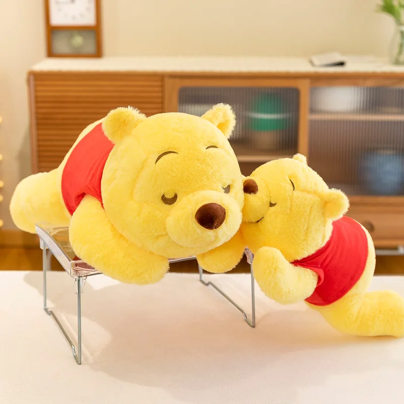 Disney-muñeco de peluche de oso de Winnie para niños, juguete de peluche de dibujos animados Kawaii, almohada de oso suave, regalo de cumpleaños