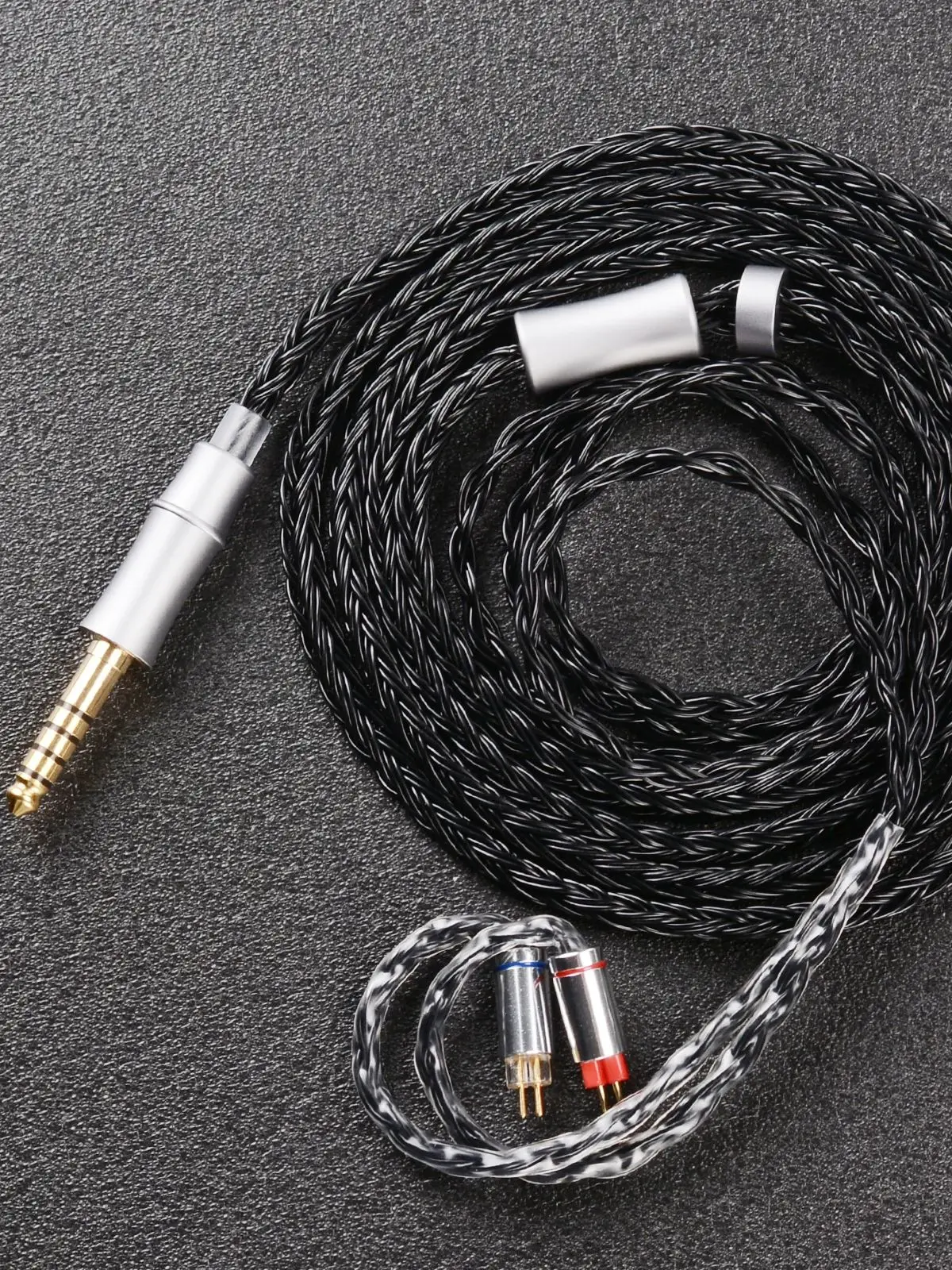 Kabel do słuchawek Poyatu, 16-żyłowy, posrebrzany, ulepszony kabel z wtyczką 3.5mm/4.4mm, złącze 0.78 2PIN / QDC, wymienny przewód do słuchawek HIFI — zdjęcie produktu 7