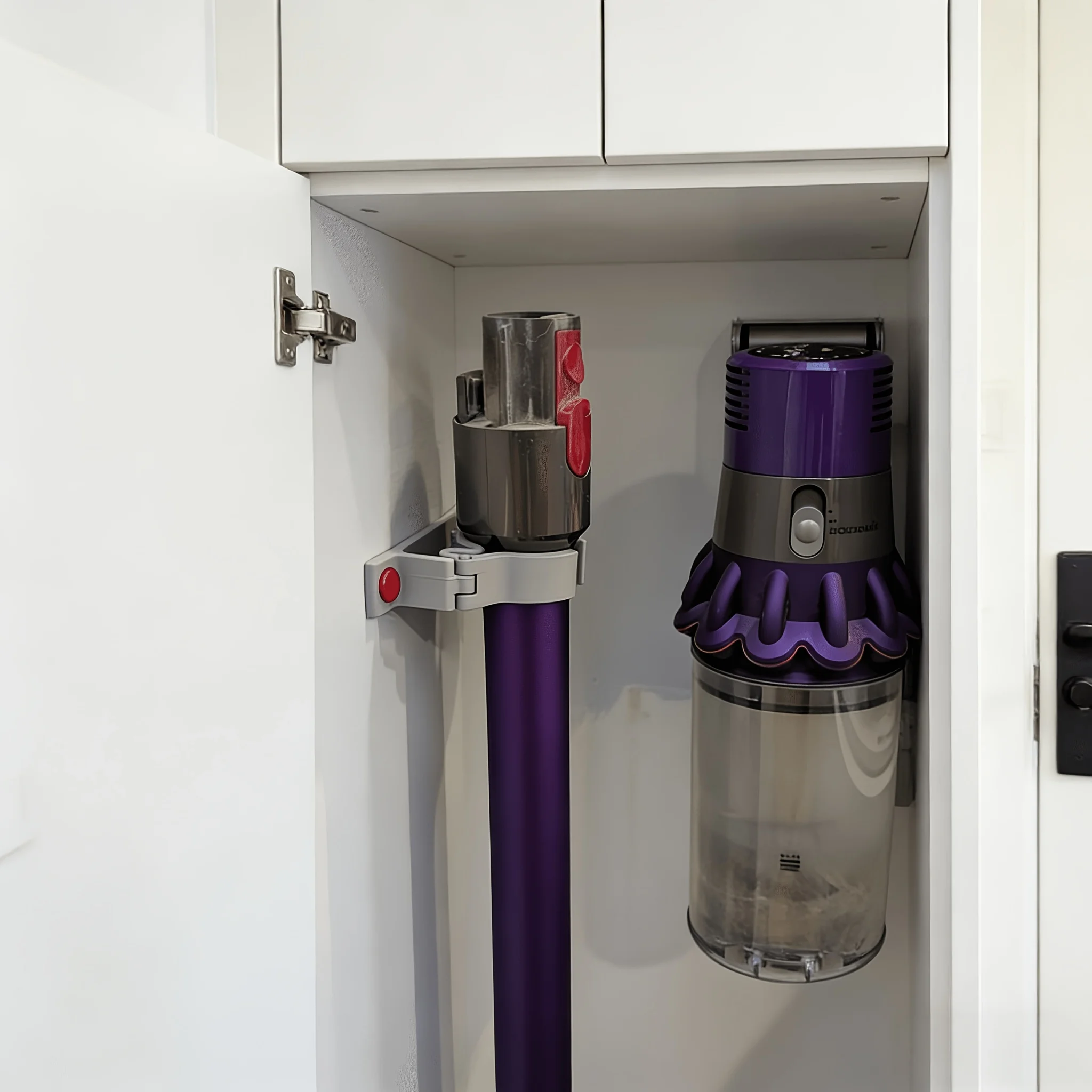 Wandhalterung für Staubsauger, Staubsauger-Aufbewahrungsregal, Staubsaugerhalter, platzsparender Organizer für zu Hause, Einweihungsgeschenk, Staubsaugerzubehör – Detail 1