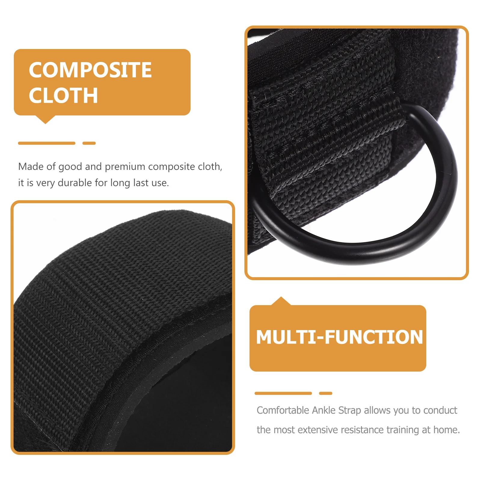 

2pcs Ankle Strap For Leg Training Workout Fitness Cable Machine Adjustable Portable Wear-Resistant Attachment Tool For Indoor