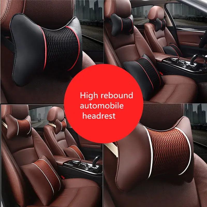 1x Car PU Leather Neck Pillow for Mercedes Benz W201 A Class GLA W176 CLK W209 W202 W220 W204 W203 W210 W124 Accessories