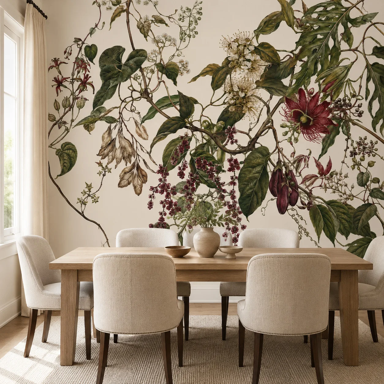 Vintage Botanical Peel and Stick Wallpaper Floral Vine Wall Mural Self Adhesive Living Room Bedroom Home Decor