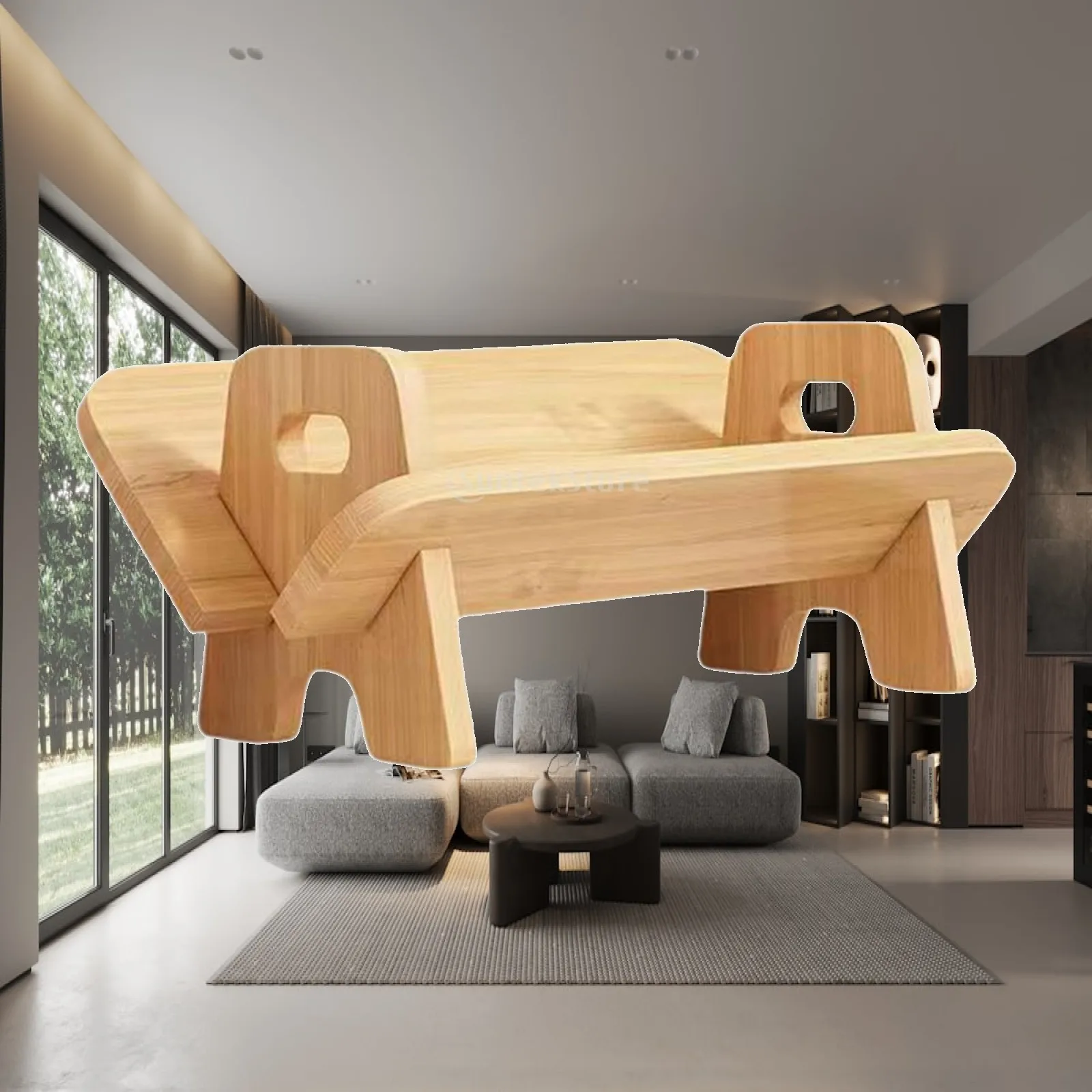 Compact Wooden Bookshelf for Desk Storage of Books and Magazines