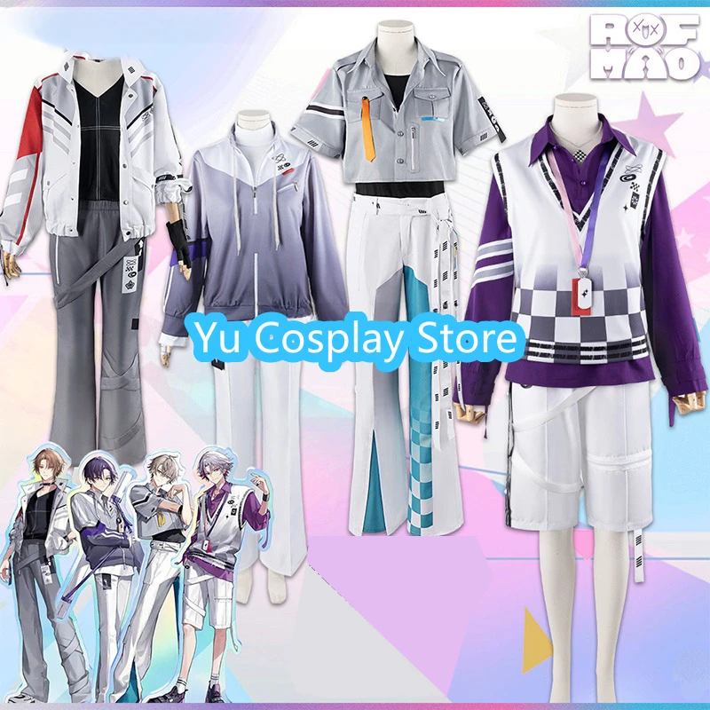 

VTuber ROF-MAO Kagami Hayato Fuwa Minato Kaida Haru Kenmochi Touya Cosplay Costumes Halloween Party Uniform Custom Made