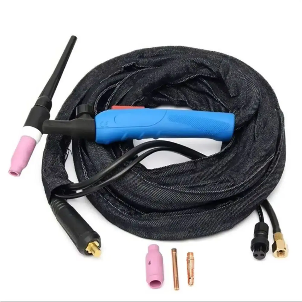 PLASMARGON ยืดหยุ่นหัวไฟฉายวาล์ว M16 WP-17FV สําหรับ 180A-220A, วาล์วแก๊ส Air Cooled Tig ไฟฉาย 3/5/7M วัสดุสิ้นเปลืองสําหรับ Tig