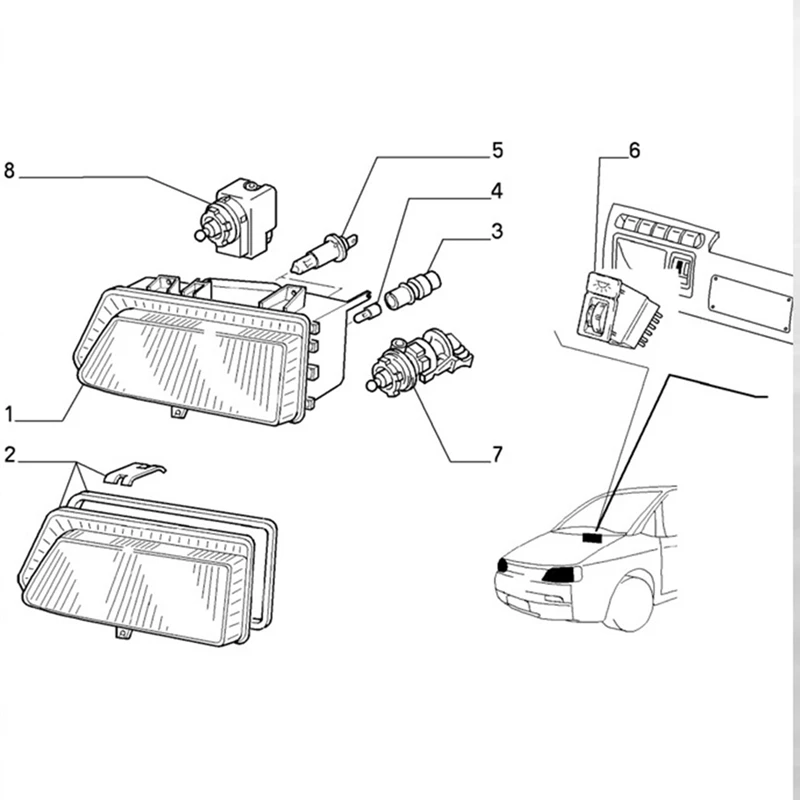 Autokoplamp Bereik Aanpassing Controle Regulator Motor 6224C0 9632162280   Voor Peugeot 206 306 406 1998-2009 9602407480