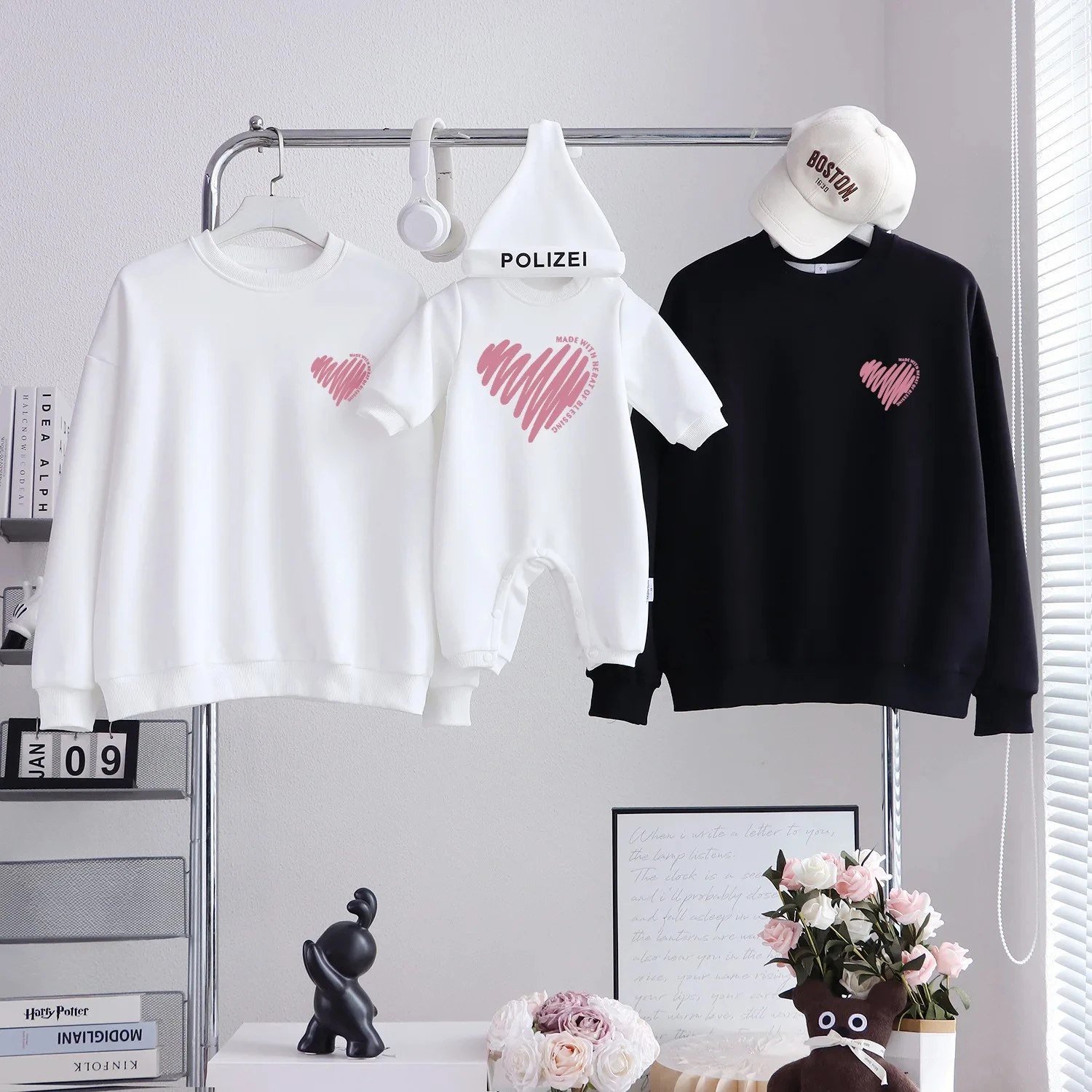 Family Matching Parent Child Sweatshirt Father Daughter Mother Son Couple Matching Outfit Autumn Winter Pullover Long Sleeve Top