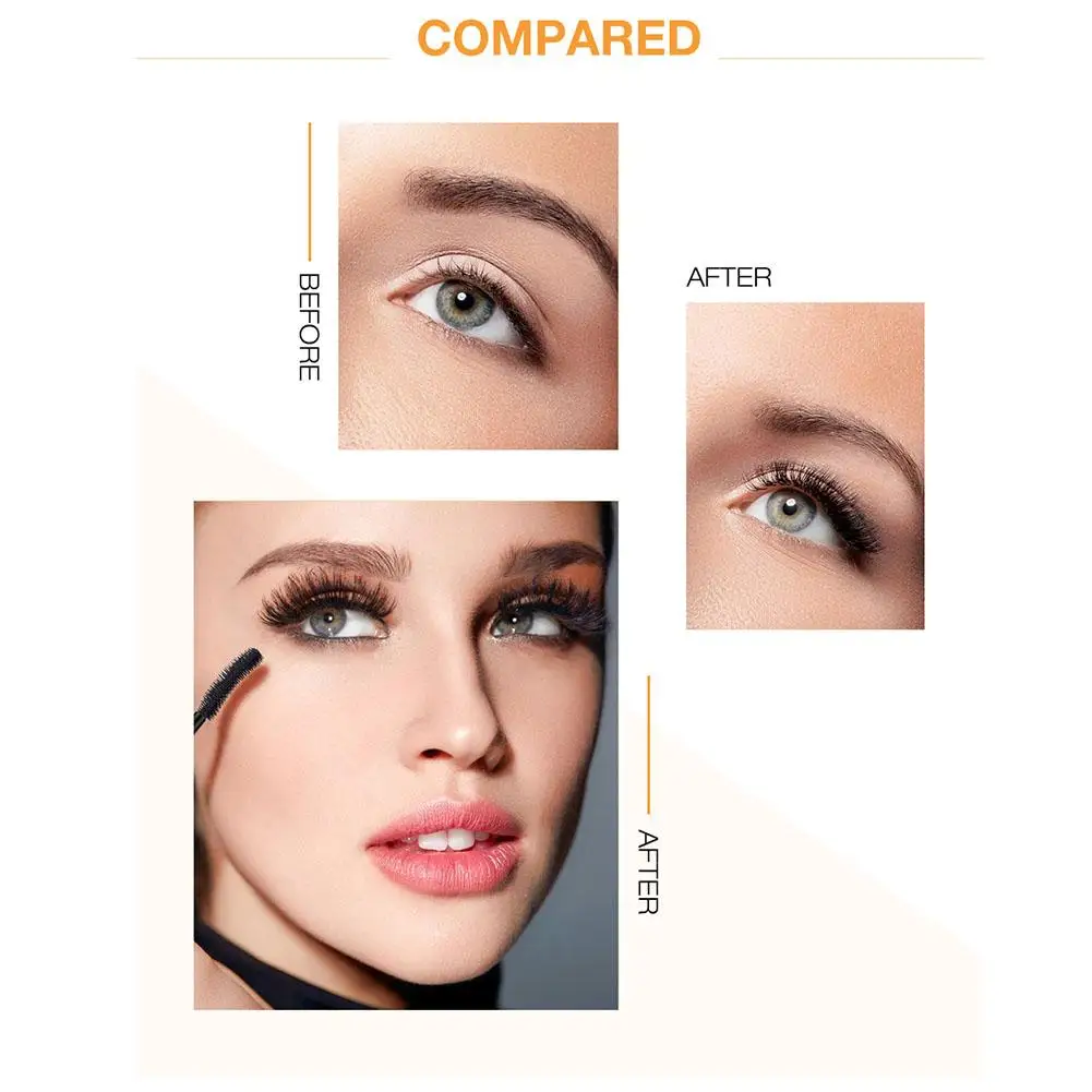 O.TWO.O 3D Fiber Lashes Thick Lengthening Mascara Long Eye Eyelash Black Lash Extension Lashes Eye-Cosmetics Pro Brush Make R0F3