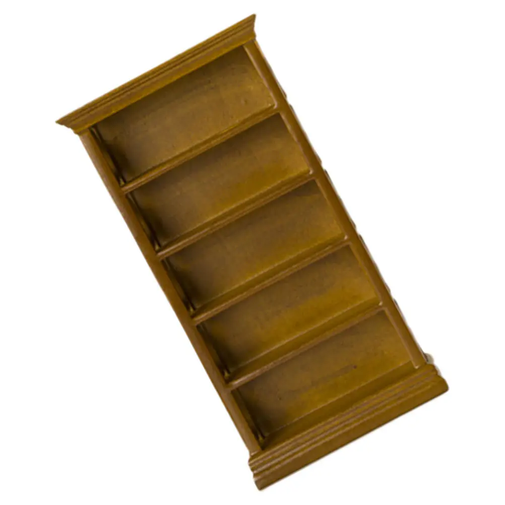 

Миниатюрная книжная полка: стильная, прочная, декоративная, для миниатюрного дома, настольное украшение, очаровательная миниатюрная мебель