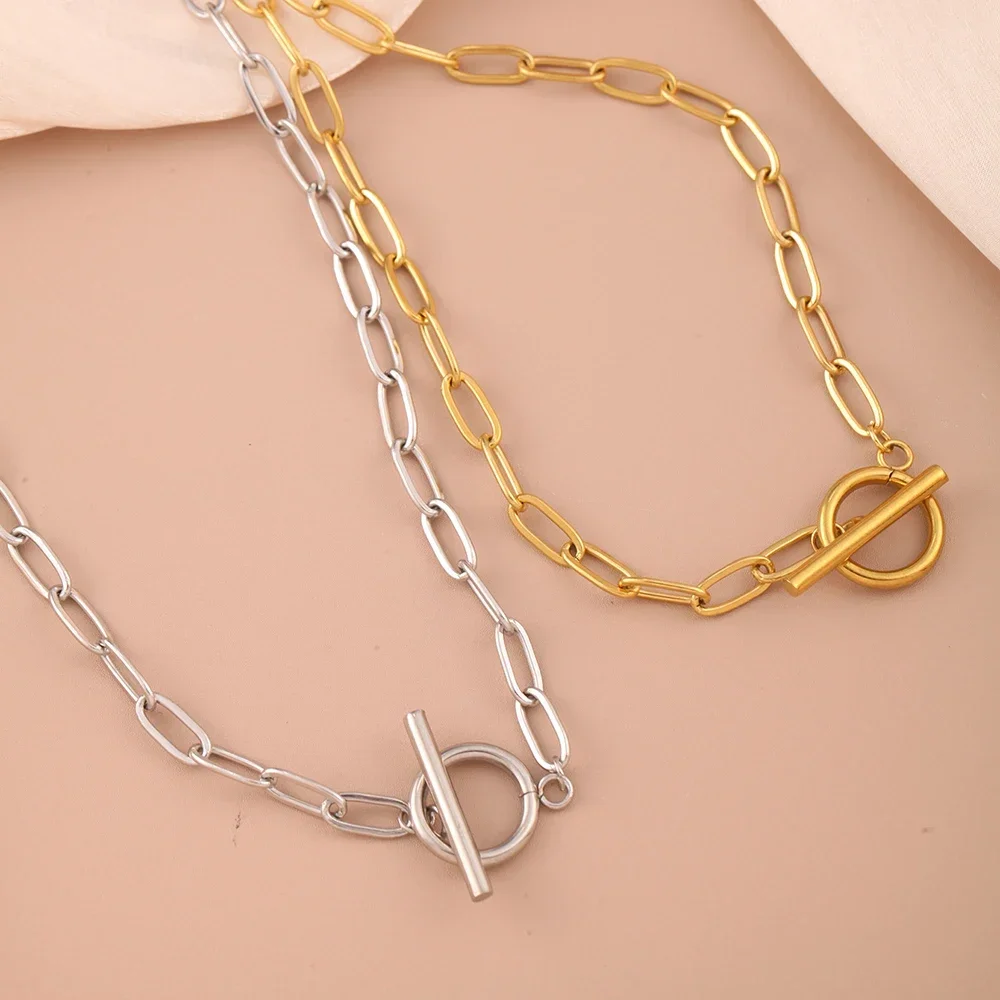 stainless steel jewelry Choker women\'s necklace stainless steel necklace fashionable and versatile jewelry gift 2025 women trend