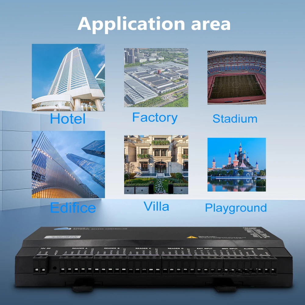 Four Door Network Web Cloud Access Controller Panel Board support HTTP TCP IP MQTT RS485 / RS232 8 Wiegand Reader for 4 Door Use