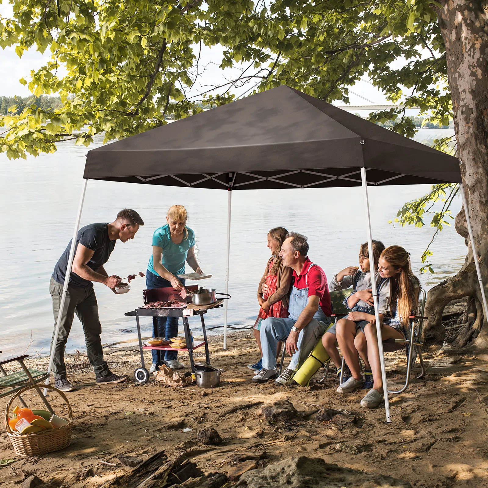 8X8ft outdoor canopy with a durable, hard canopy and thick, sturdy posts