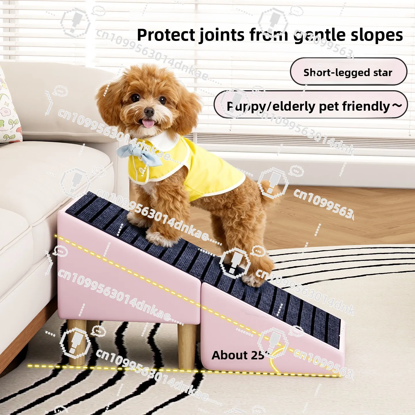 Stairs Small Dog Climb Ladder Pet Go To Bed Steps Elderly Dog Slope Folding Stool Dual Use Human Chair