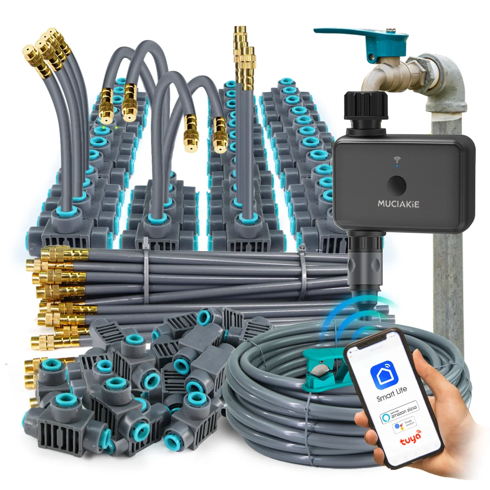 

New 5G Dual-band WiFi Smart Garden Timer Irrigation Kit Remote APP Custom Horticulture Mist Cooling System IP55 Life waterproof