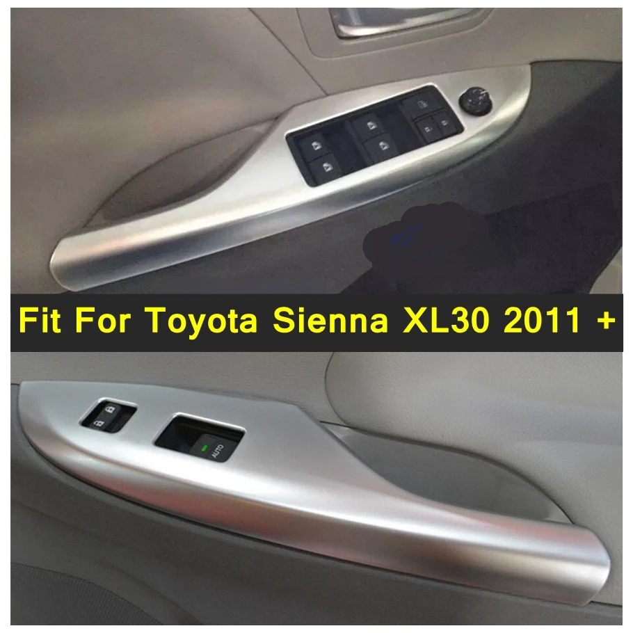 

Inner Door Armrest Window Glass Lifting Switch Button Cover Trim Fit For Toyota Sienna XL30 2011 - 2020 Carbon Fiber Accessories