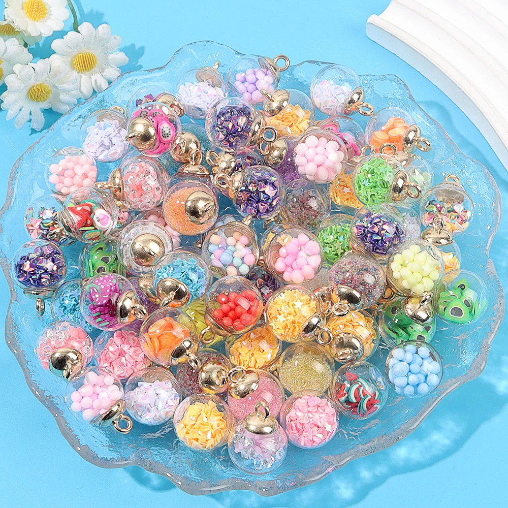 4/17/34pcs Multi-color Ball Shaped Fashionable Fun Fashion Pendant, DIY Necklaces Earrings, for Christmas Valentine's Day Gifts view 5