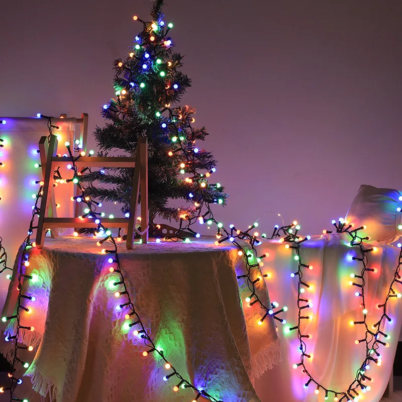 Outdoor Waterproof 8 Modes Round Ball String Lights 500LEDs Christmas Fairy Lights Garland for Home Garden Party Wedding Decor
