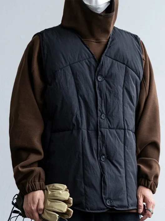 

Легкий хлопковый жилет, мужской модный брендовый простой тройной жакет, зимний новый свободный хлопковый жилет с v-образным вырезом