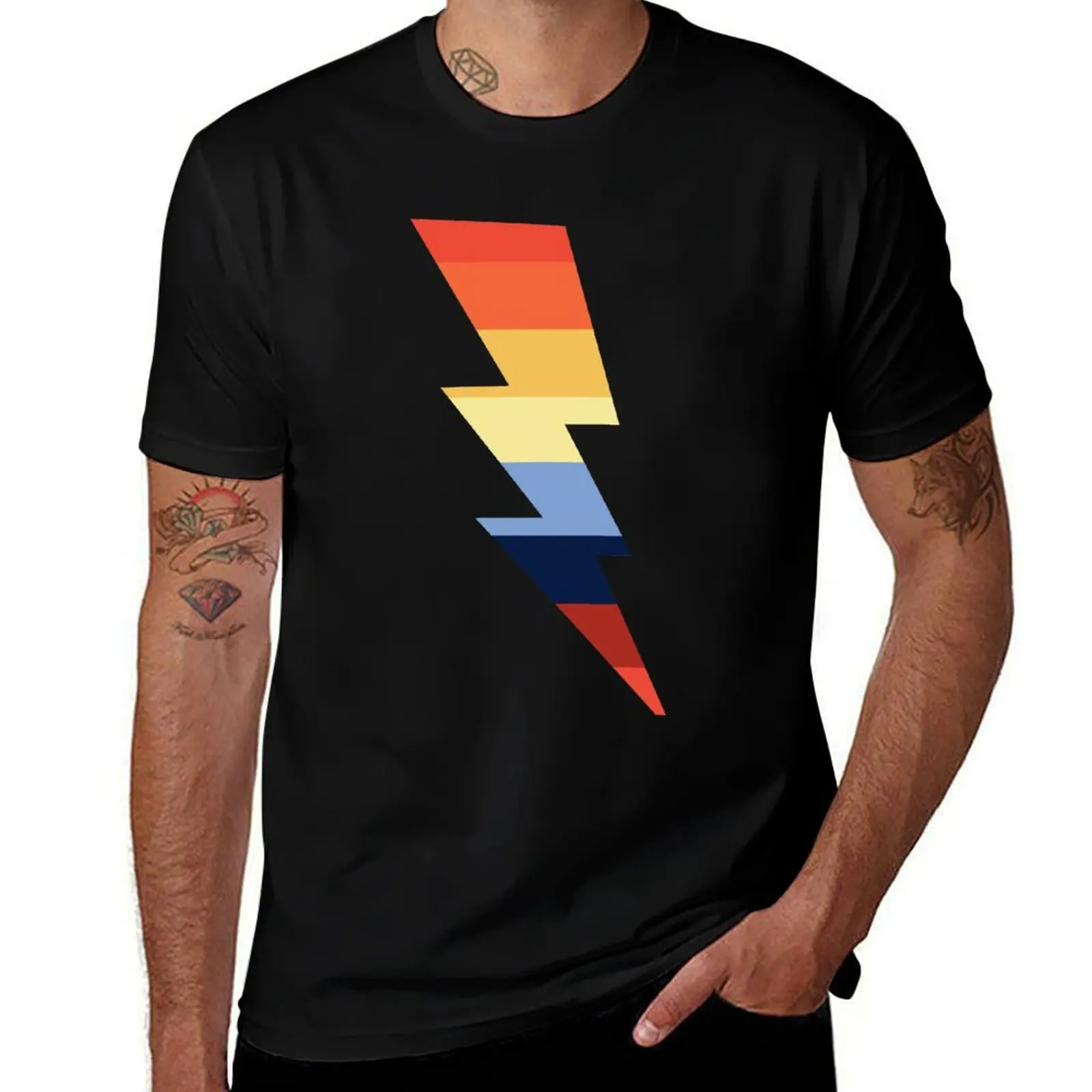 

Copy of Rainbow Lightning Bolt (dark bg) T-Shirt anime oversized Clothing mens t shirts