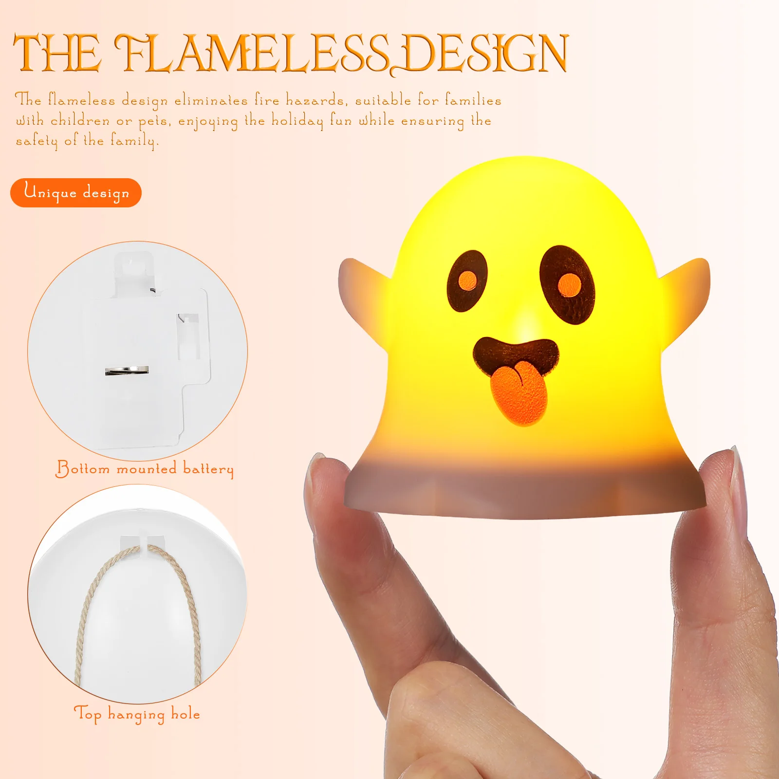 12pcs 깜박이는 Flameless LED 양초 할로윈 유령 차 빛 배터리 운영 파티 홈 인테리어