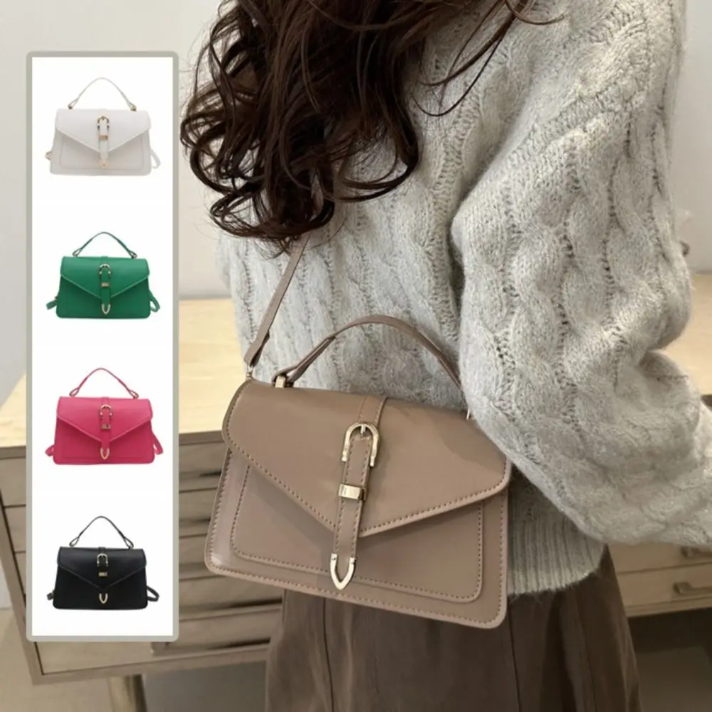 

Casual Portable Versatile Shoulder Bag PU Leather Large Capacity Minimalist Crossbody Bag Korean Style Ladies Handbags Girls