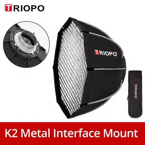 Triopo Quickly Release K2 55cm 65cm 90cm 120cm Bowens Mount Octagon Softbox + Honeycomb Grid Outdoor Soft Box for Flash