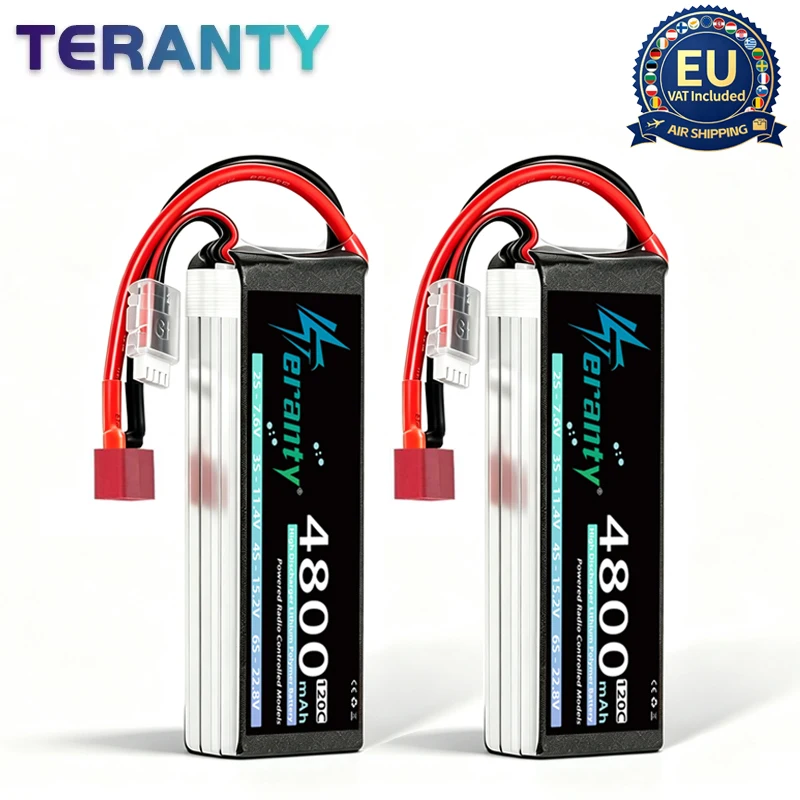 TERANTY 3S 4800mAh 11,1V 70C 11,4V 120C Lipo-Akku mit T XT60 XT90 für RC Auto, Panzer, Boot, Truggy, RC Drohne, Hubschrauber, Quadcopter