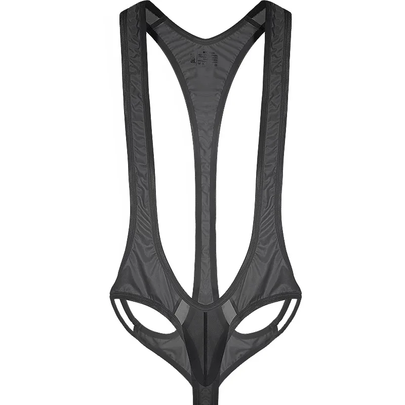 Hot Bodysuit Hot Jumpsuit Ultra-Thin Transparent Tight Boxer Shorts Ice Silk Men's I-Shaped Vest Chest Shapewear A701