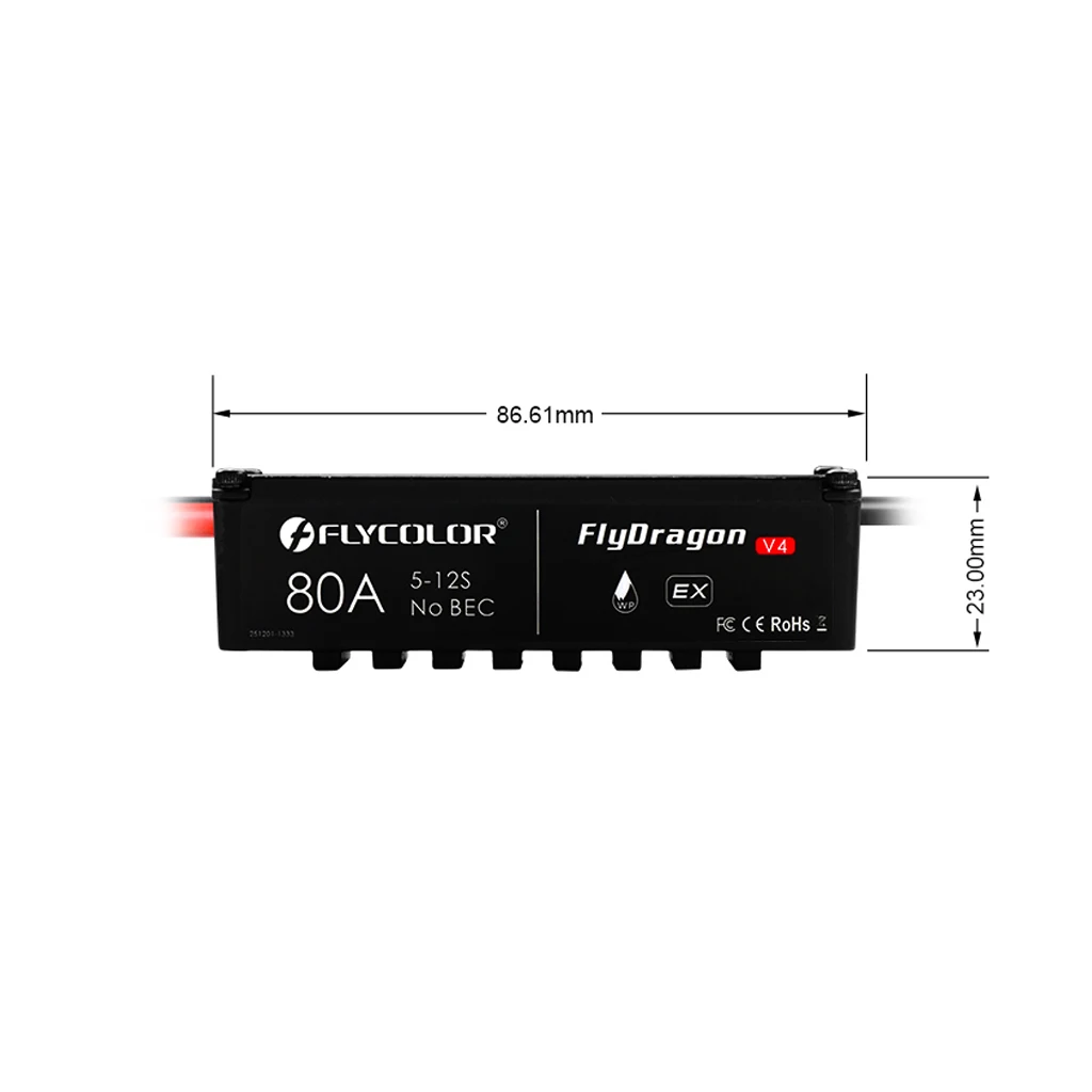 Flycolor-وحدة تحكم سرعة عالية الجهد بدون فرش ، ESC 80A HV ، دعم 5-12S لطائرة بدون طيار بالتحكم عن بعد ، كوادكوبتر