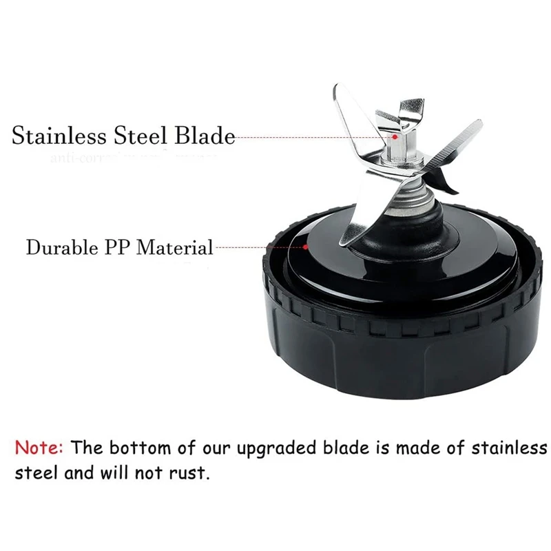 16 OZ Cup with Two Lids,6 Fins Blade for Ninja,Blender Replacement Parts Accessories for Ninja BL660 BL770 BL740 Blender
