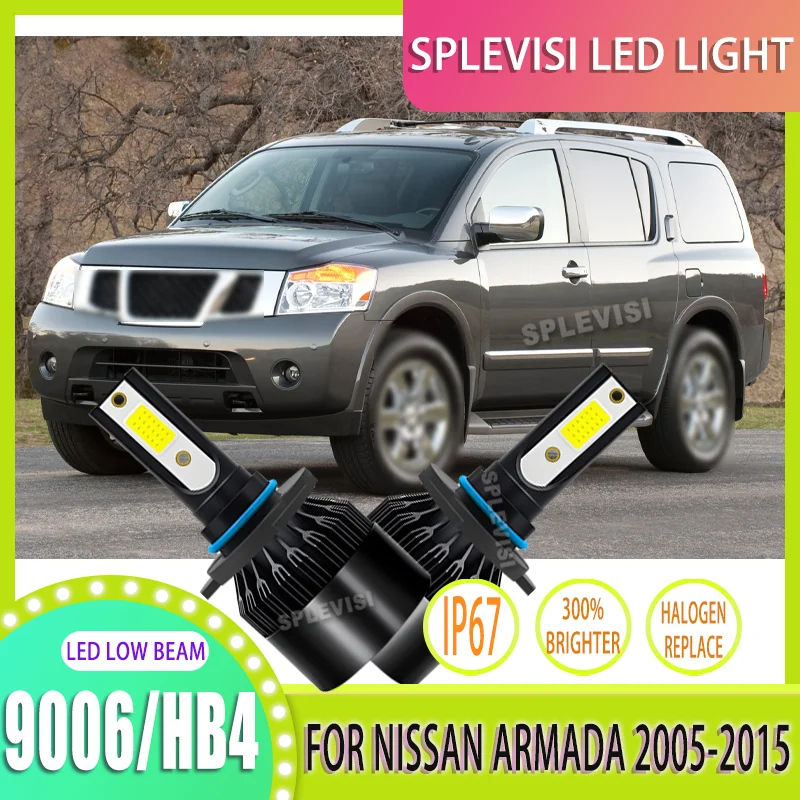 

White LED Headlight Low Beam Bulbs | Built-in Fan & 3-Year Guarantee For Nissan Armada 2005 2006 2007 2008 2009 2010 2011-2015