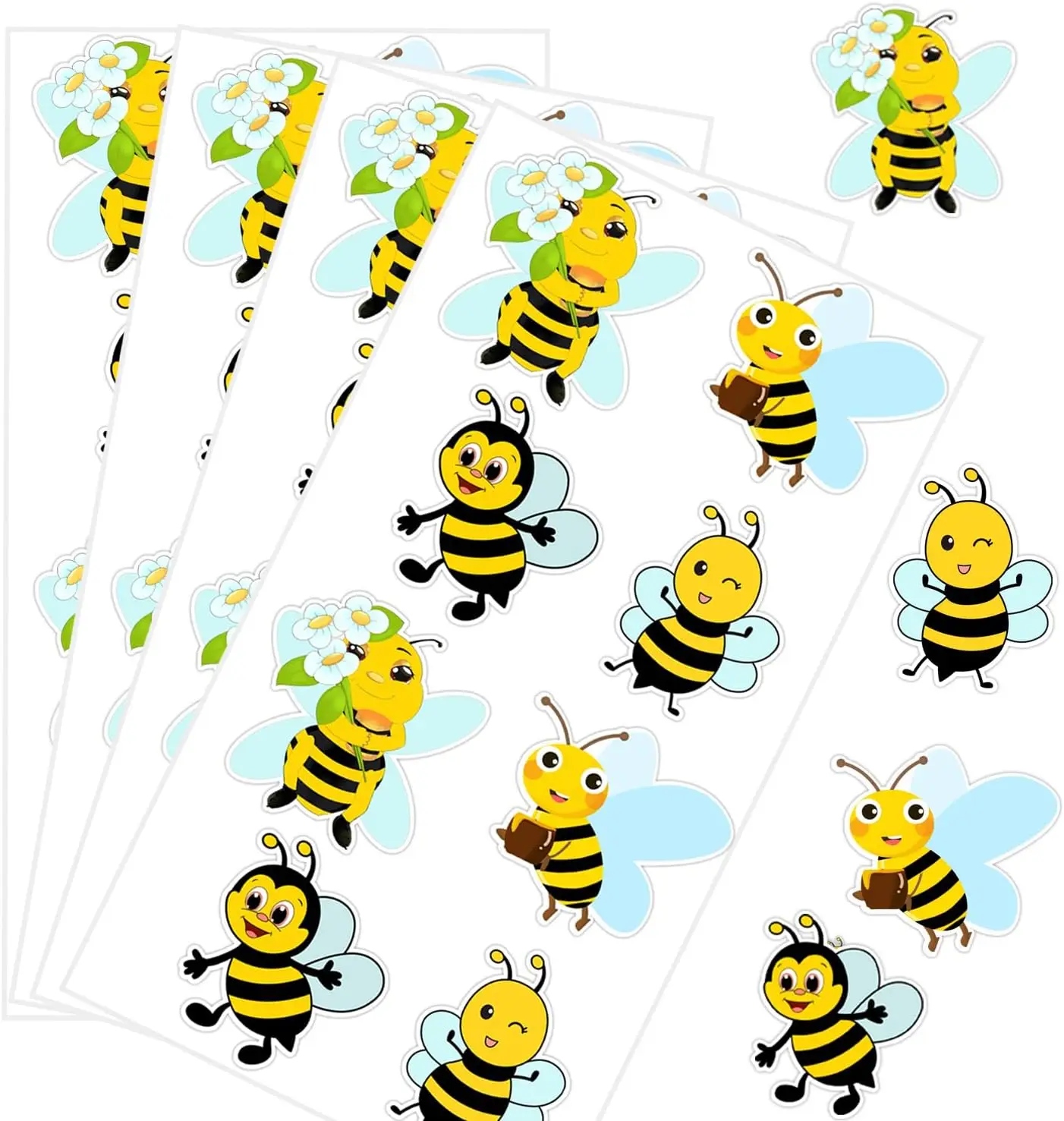 

1.5inch Summer Bee Label Cute Honey Bee Decoration Stickers for Holiday Bee Theme Party Classroom Supplies 120pcs