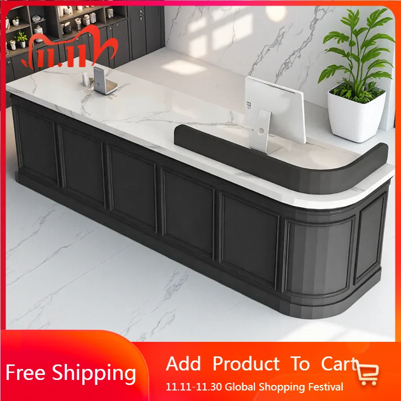 

Beauty Executive Reception Desks Welcome Black Minimalist Reception Desks Hotel Beauty Mostrador De Tienda Commercial Furniture
